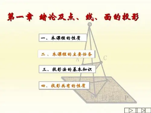 01第一章 绪论 投影法 点 线 面