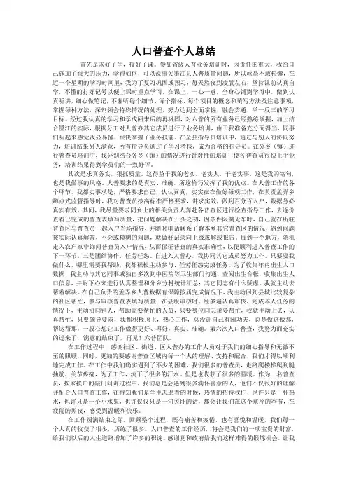 人口普查个人总结