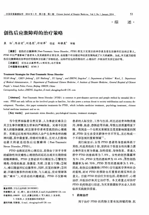 创伤后应激障碍的治疗策略