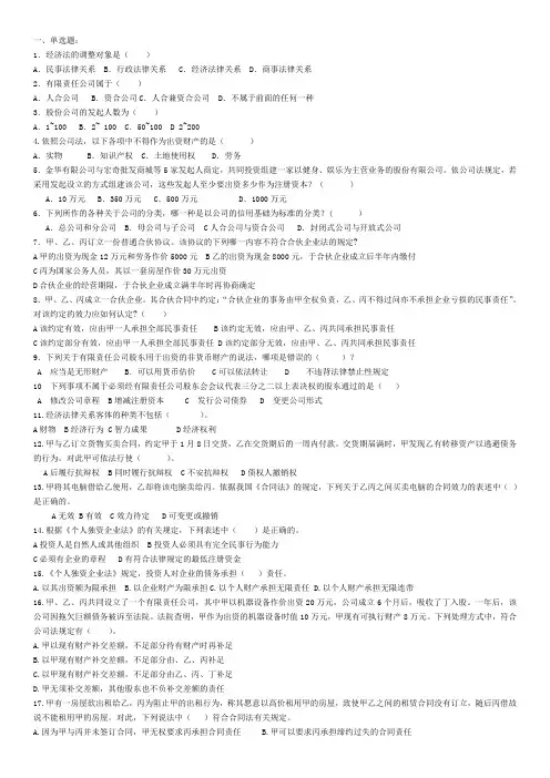 经济法题