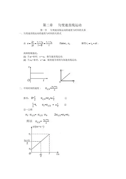 匀变速直线运动 知识点整理