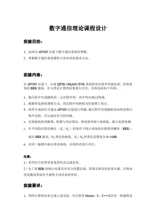 数字通信理论课程设计