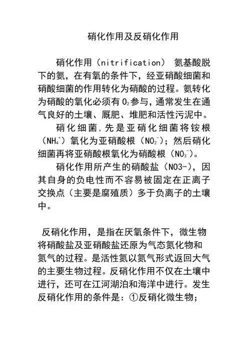 硝化作用及反硝化作用