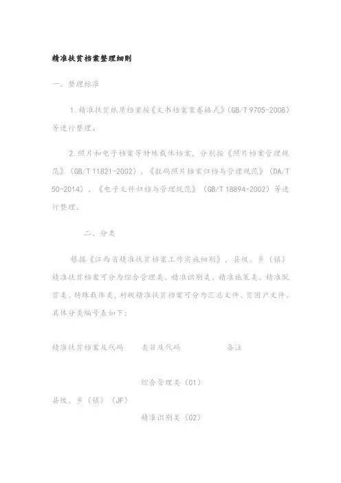 精准扶贫档案整理细则