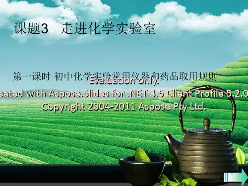 2018-2019学年九年级化学上册 第一单元 走进化学世界 课题3 走进化学实验室 第1课时 初中化学实验常用仪器