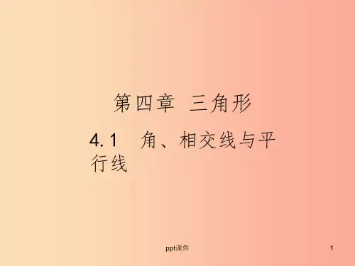 2019届中考数学复习第四章三角形4.1角相交线与平行线课件