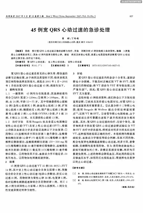 45例宽QRS心动过速的急诊处理