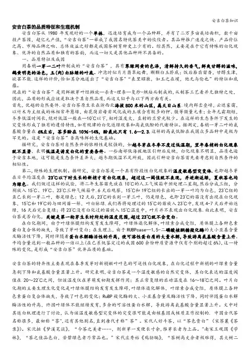 安吉白茶知识