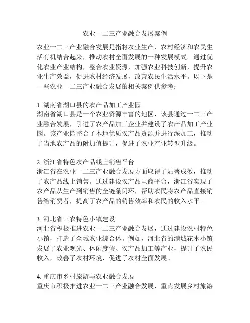 农业一二三产业融合发展案例