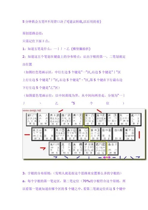 5分钟教会五笔!!不用背口决了!