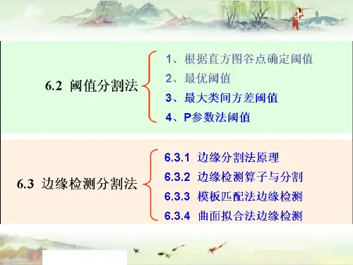 数字图像处理第六章图像分割第三讲阈值分割法、边缘检测分割法