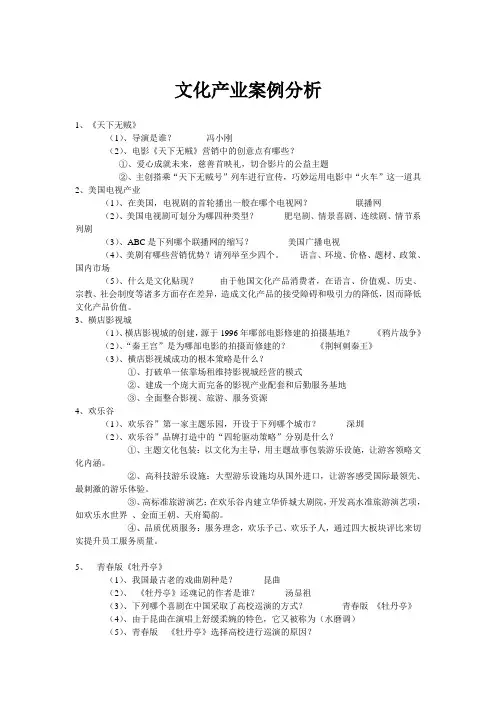 文化产业案例分析 2