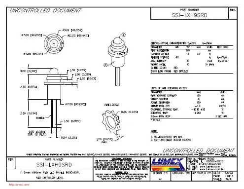 SSI-LXH9SRD;中文规格书,Datasheet资料