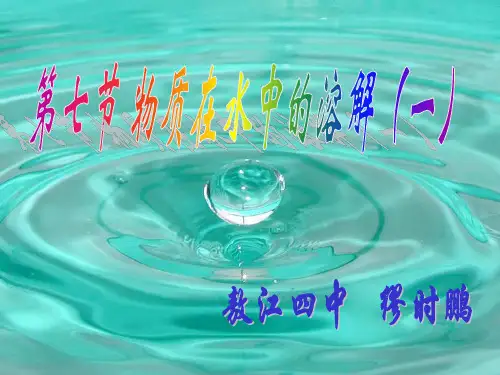 17物质在水中的溶解(1)