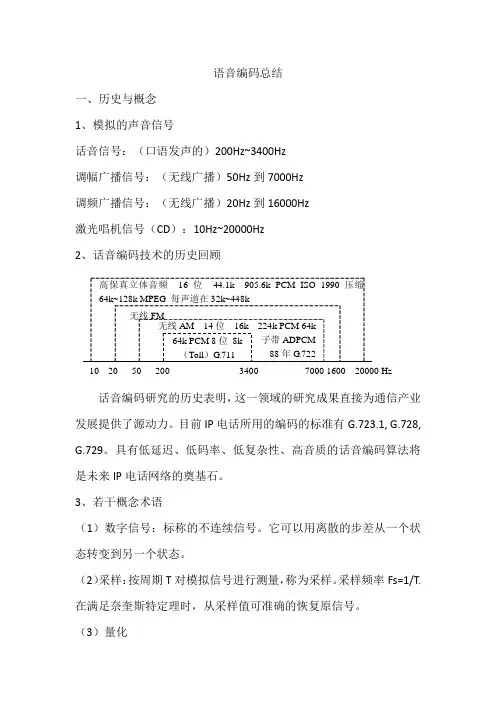 语音编码总结