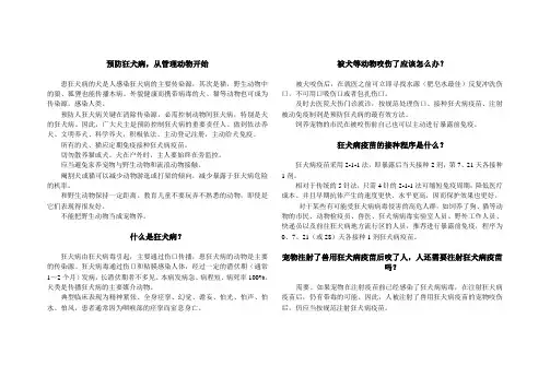世界狂犬病日宣传资料