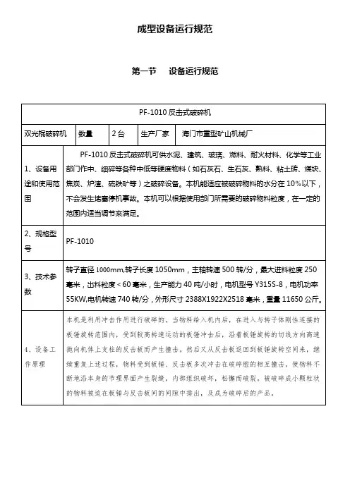 PF-1010反击式破碎机