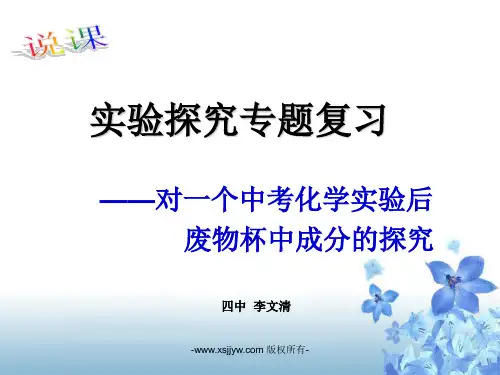 人教版九年级化学说课课件：《实验探究专题复习——对一个中考化