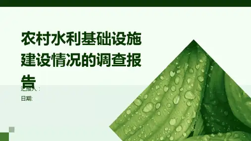 农村水利基础设施建设情况的调查报告