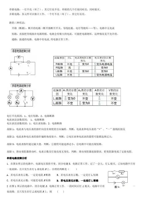 电路故障分析 ( 精题  含答案)