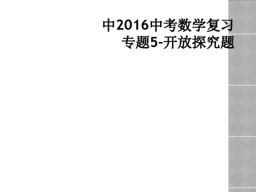 中2016中考数学复习专题5-开放探究题