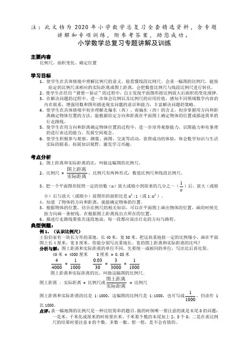 (2020新编)小学数学六年级毕业总复习：专题讲解及训练(全套) -)