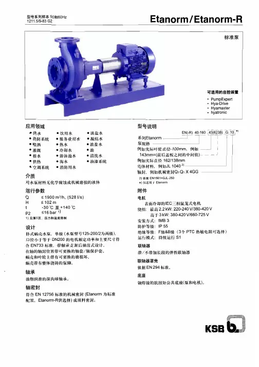 KSB Etanorm标准泵