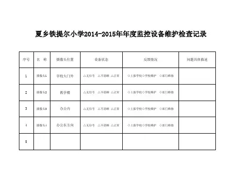 监控设备维护检查记录