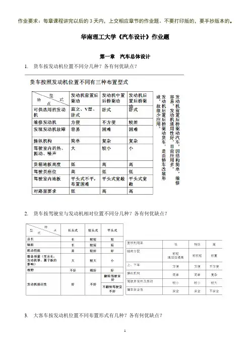 汽车设计复习思考题-答案