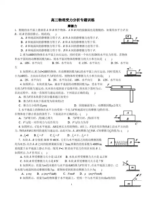 高三物理受力分析专题训练(完美版)