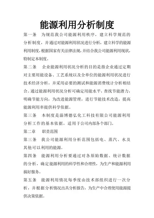 能源利用状况分析制度