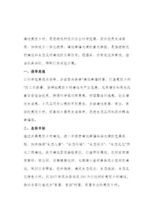 美丽乡村建设项目方案