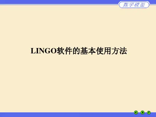 LINGO软件的基本使用方法