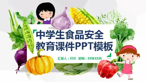 中学生食品安全教育主题班会PPT模板