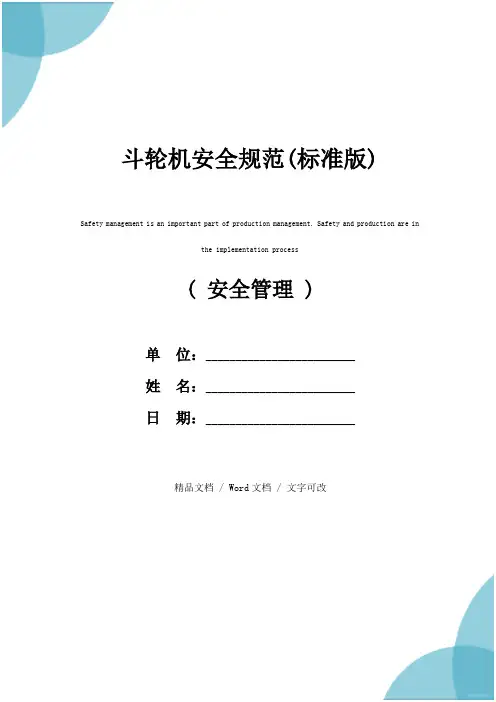 斗轮机安全规范(标准版)
