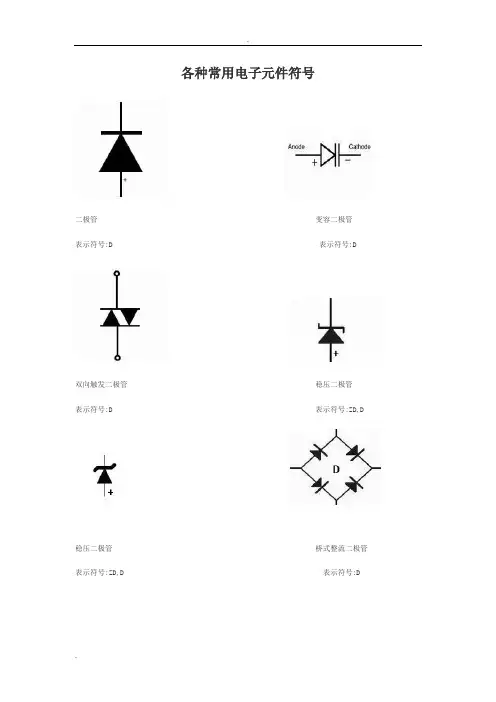 各种常用电子元件符号及其名称