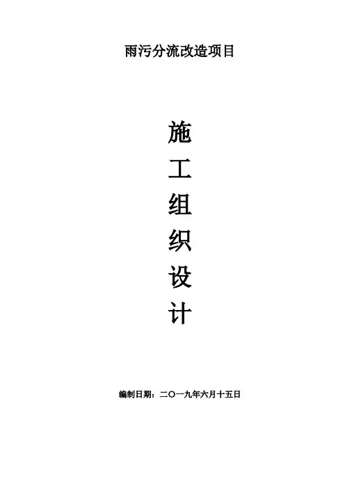 雨污分流改造项目施工组织设计方案-雨污分流施工方案