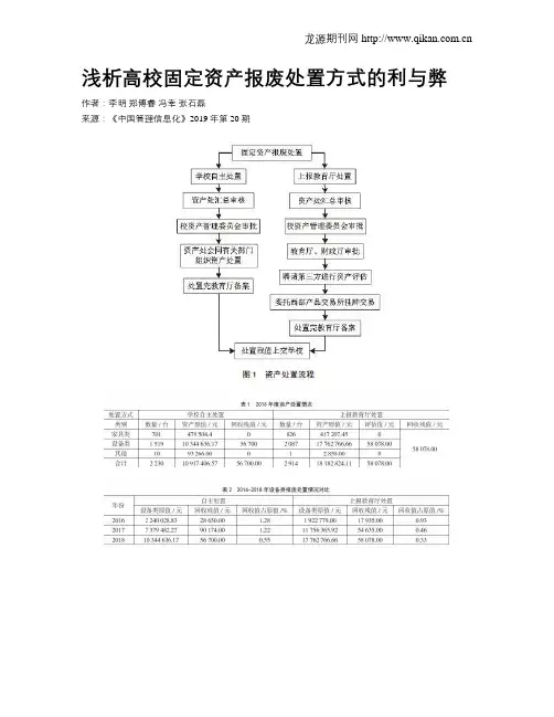 浅析高校固定资产报废处置方式的利与弊