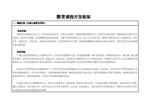 新-德育课程框架