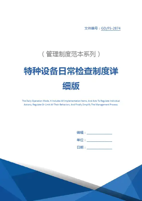 特种设备日常检查制度详细版