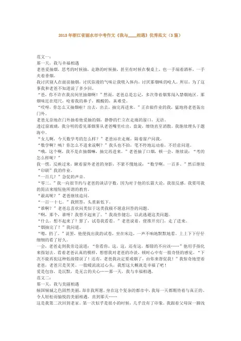 2013年浙江省丽水市中考作文