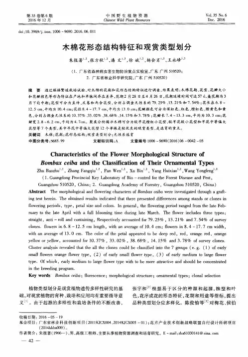 木棉花形态结构特征和观赏类型划分