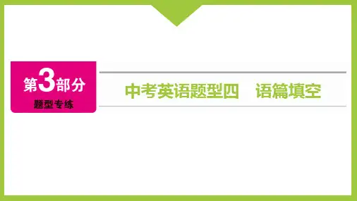 中考英语题型四 语篇填空