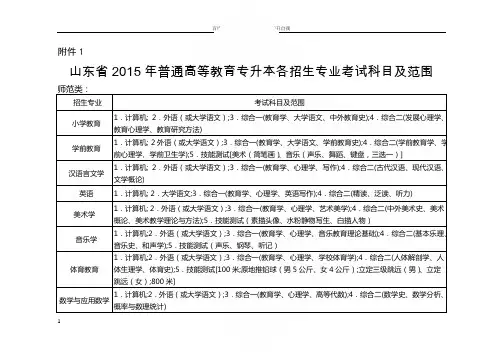专升本考试科目