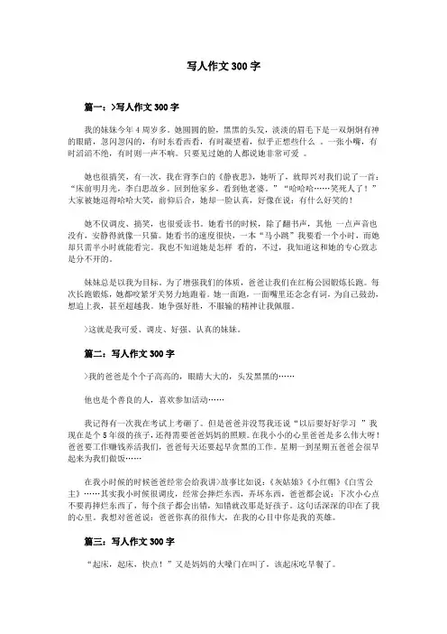 写人作文300字