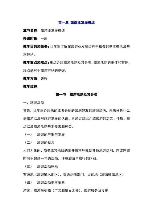 第一章 旅游业发展概述