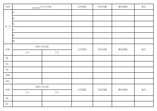 一周工作计划表模板