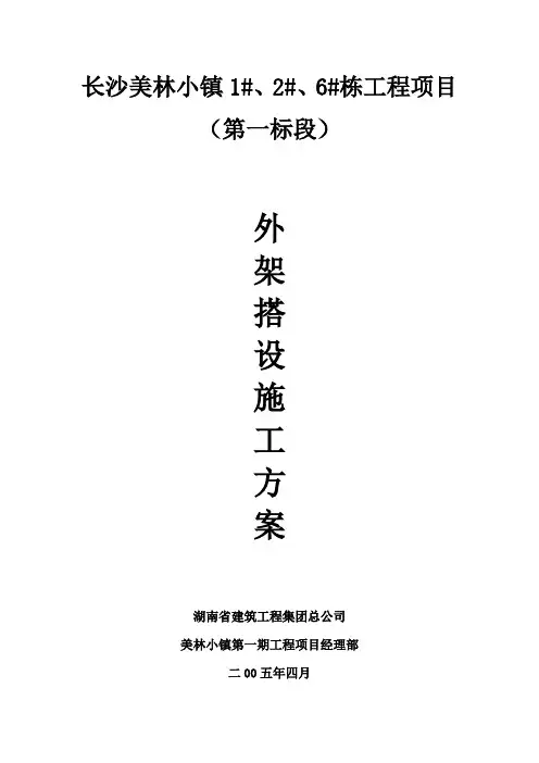 外架搭设施工方案