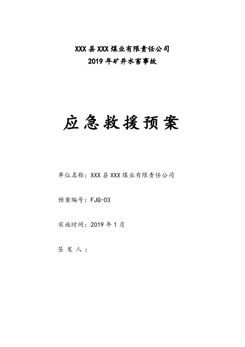 2019年防治水预案