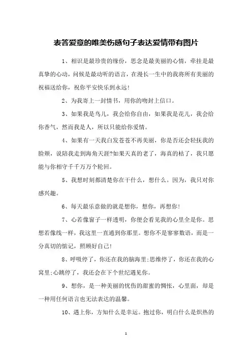 表答爱意的唯美伤感句子表达爱情带有图片